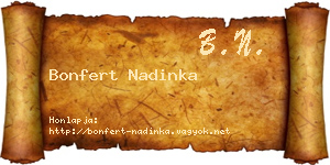 Bonfert Nadinka névjegykártya
